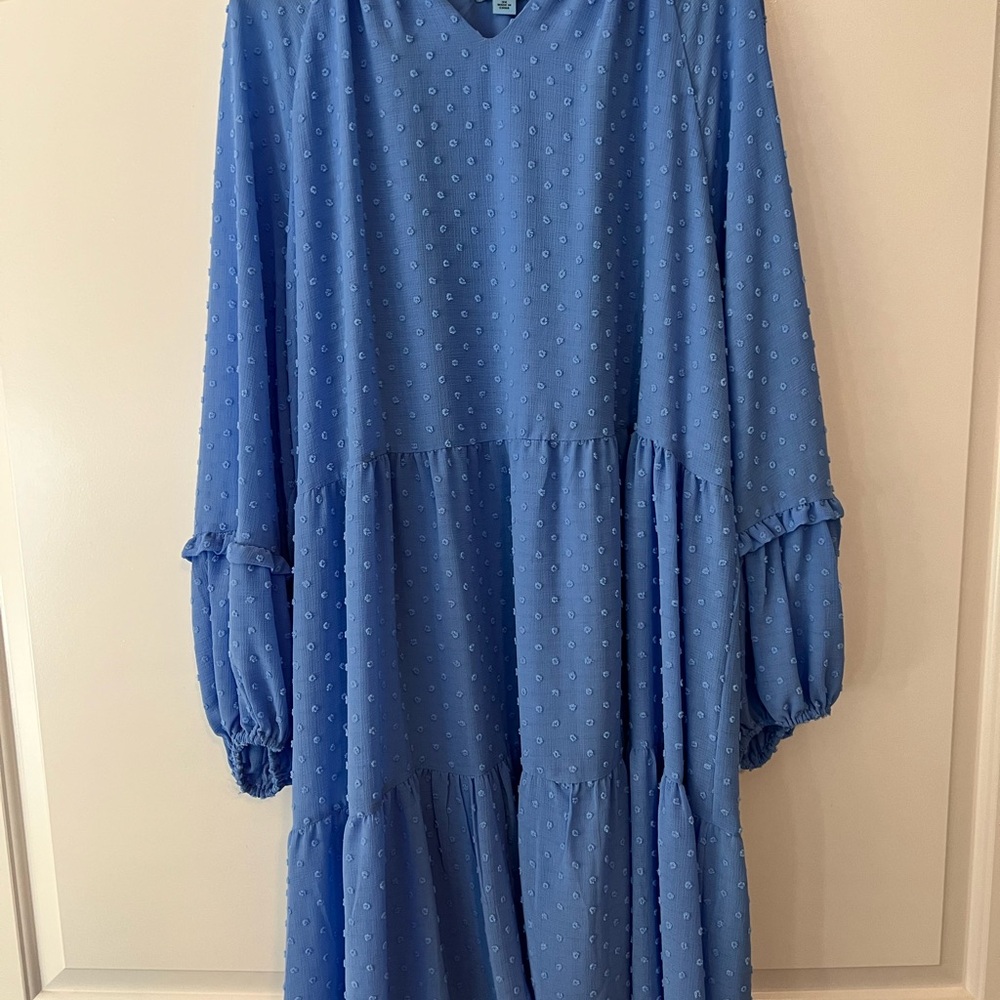 CeCe Periwinkle Textured Dress